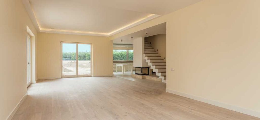 Un intérieur d'un salon d'une maison en construction