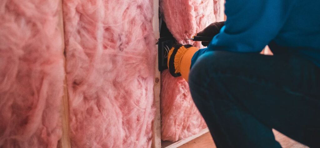 Pose d'un isolant phonique derrière une cloison en placo pour une isolation acoustique optimale